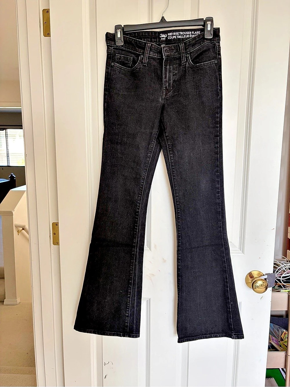 Gap Mid Rise Trouser Flare Black Flare Jeans Like New
